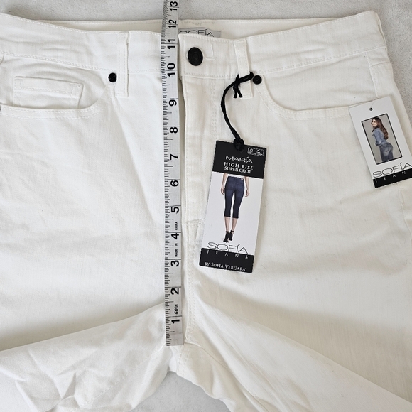 Sofia Jeans by Sofia Vergara White Maria Super Cropped Skinny Jeans Size 10 - Picture 4 of 13